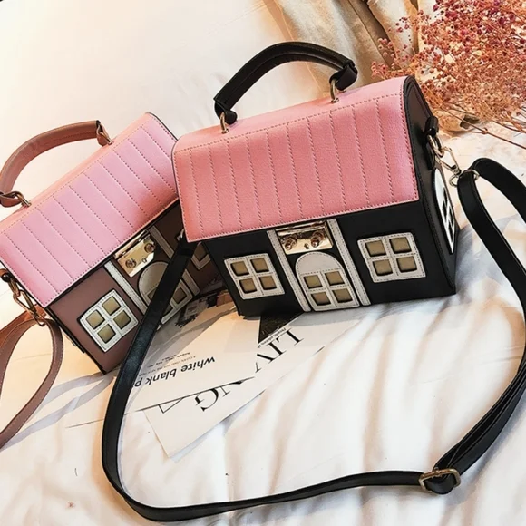 Women's Novelty House Shape PU Leather Crossbody Shoulder Purse And Hand… - Picture 3 of 3